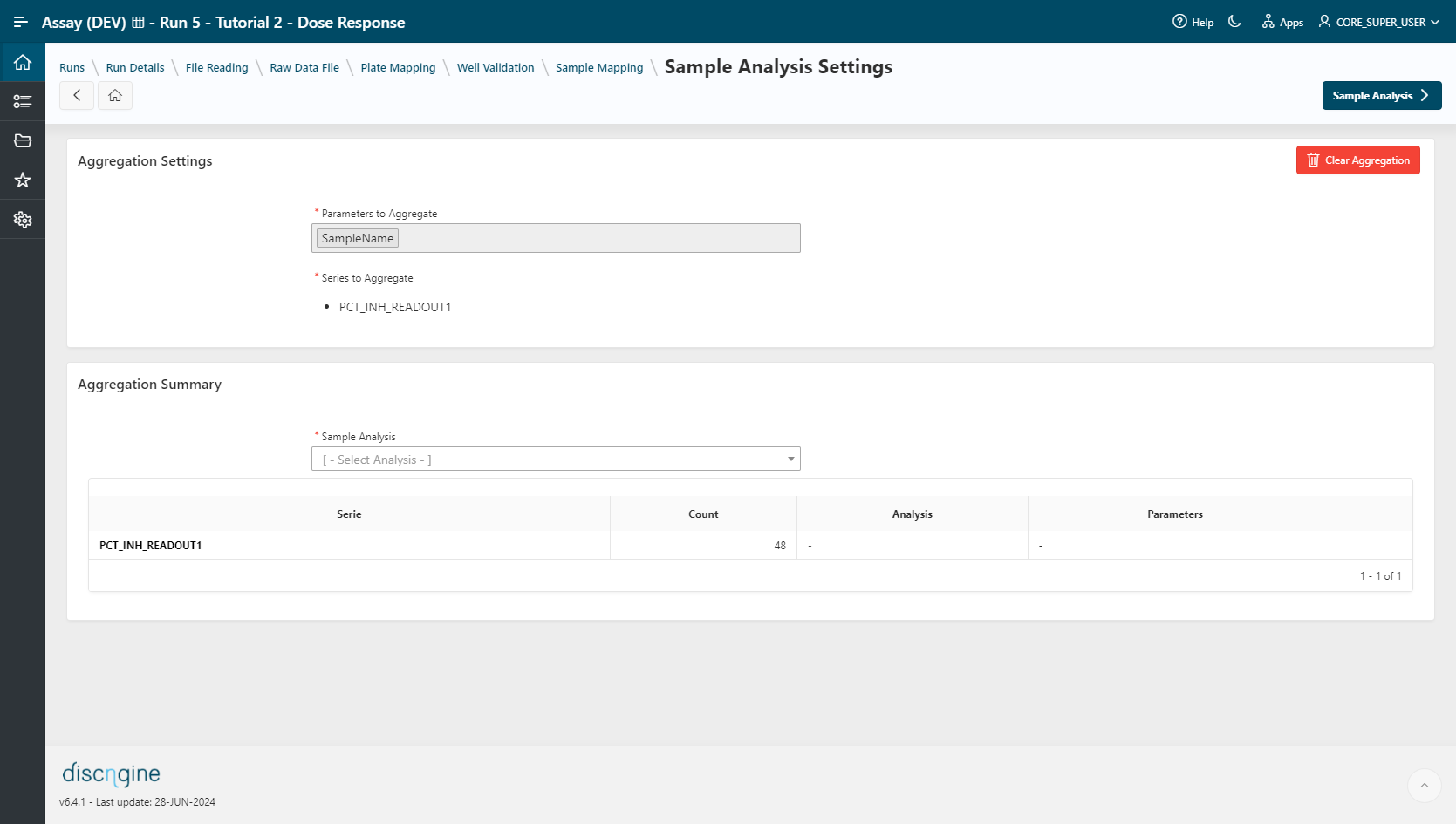 Sample Analysis step: Groups creation